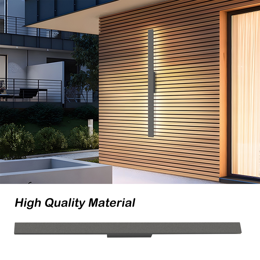 Brilagi - Zewnętrzny kinkiet LED LUNA, 24W, 230V, 3000K, IP65, 100 cm, antracyt, CRI 90