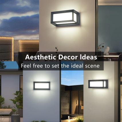 Brilagi - LED kinkiet zewnętrzny PARKER LED/12W/230V antracyt IP44