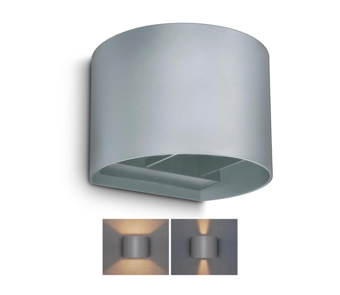 Brilagi - LED Kinkiet zewnętrzny RONDO LED/6W/230V szary IP54