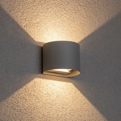 Brilagi - LED Kinkiet zewnętrzny RONDO LED/6W/230V szary IP54