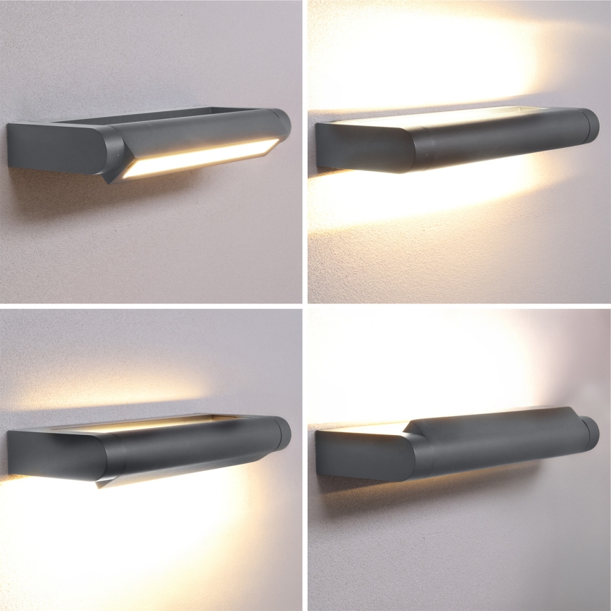 Brilagi - Zewnętrzny kinkiet SALERNO LED/12W/230V 35,5 cm antracyt IP65