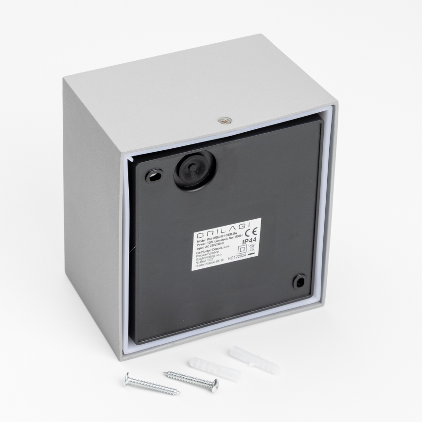 Brilagi - LED Kinkiet zewnętrzny TERNI LED/12W/230V szary IP44