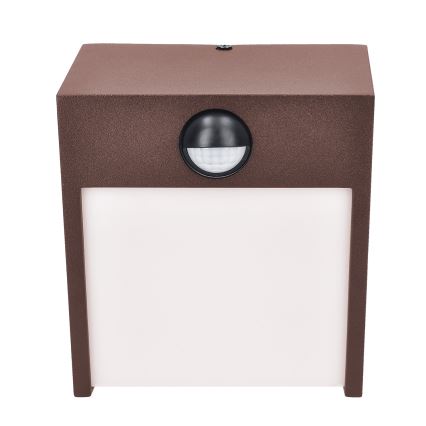 Brilagi - LED zewnętrzny kinkiet z czujnikiem TERNI LED/12W/230V brązowy IP44