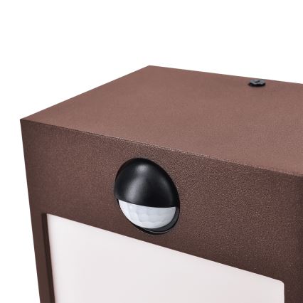 Brilagi - LED zewnętrzny kinkiet z czujnikiem TERNI LED/12W/230V brązowy IP44