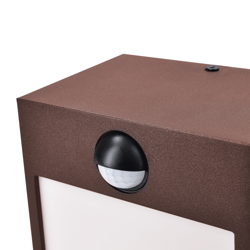 Brilagi - LED zewnętrzny kinkiet z czujnikiem TERNI LED/12W/230V brązowy IP44