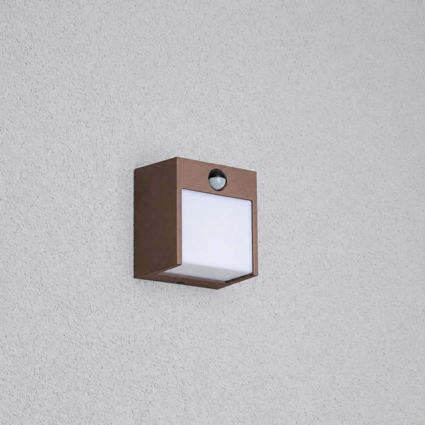 BRILAGI - LED zewnętrzny kinkiet z czujnikiem TERNI LED/12W/230V brązowy IP44