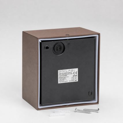 BRILAGI - LED zewnętrzny kinkiet z czujnikiem TERNI LED/12W/230V brązowy IP44