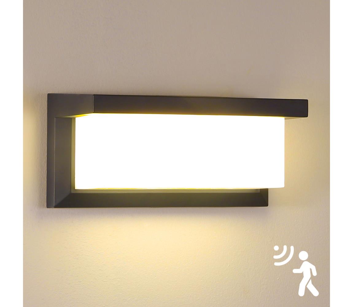 Brilagi-LED Kinkiet zewnętrzny z czujnikiem BRICKY LED/12W/230V antr IP54