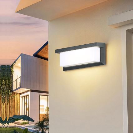 Brilagi - LED Kinkiet zewnętrzny z czujnikiem BRICKY LED/12W/230V antracyt IP54