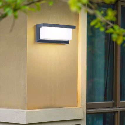 Brilagi - LED Kinkiet zewnętrzny z czujnikiem BRICKY LED/12W/230V antracyt IP54