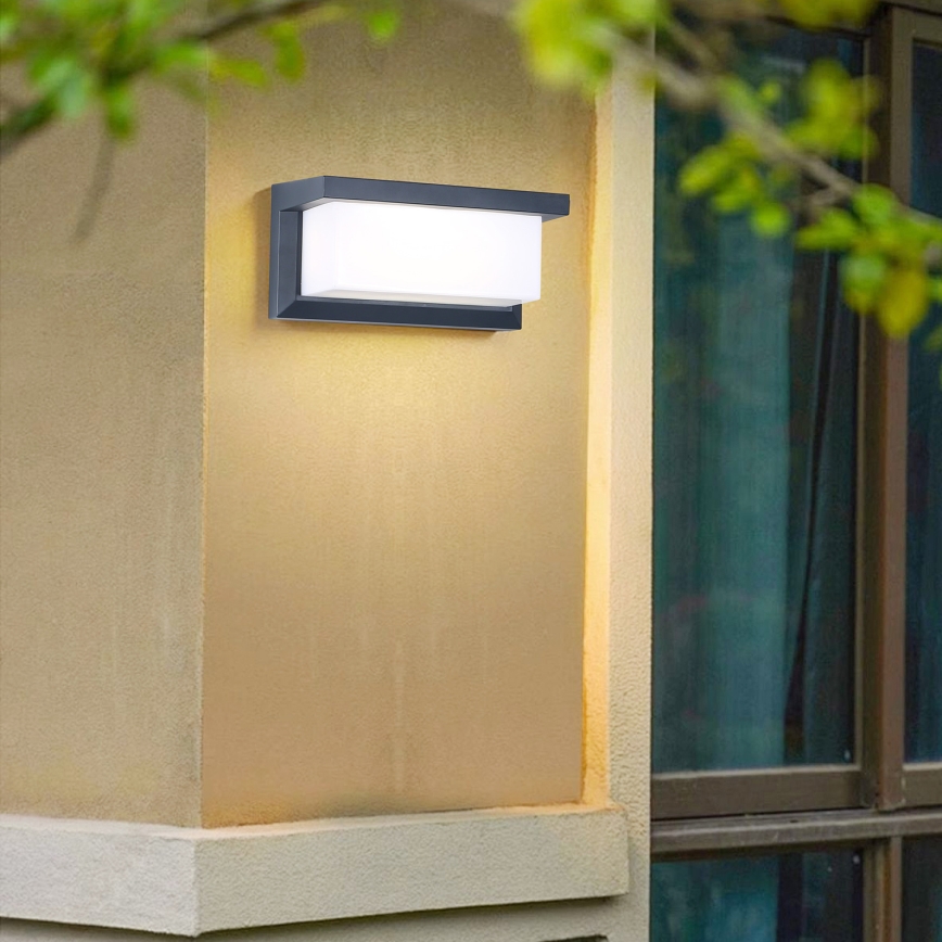 Brilagi - LED Kinkiet zewnętrzny z czujnikiem BRICKY LED/12W/230V antracyt IP54