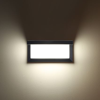 Brilagi - LED Kinkiet zewnętrzny z czujnikiem BRICKY LED/12W/230V antracyt IP54