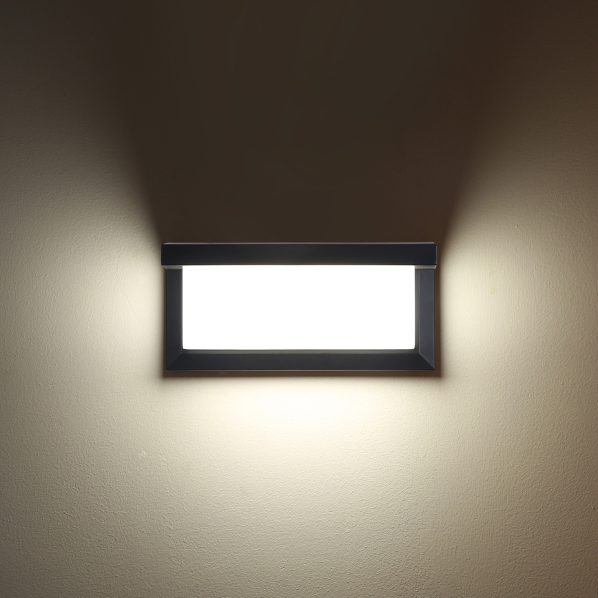 Brilagi - LED Kinkiet zewnętrzny z czujnikiem BRICKY LED/12W/230V antracyt IP54