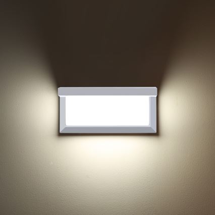 Brilagi - LED Kinkiet zewnętrzny z czujnikiem BRICKY LED/12W/230V biały IP54