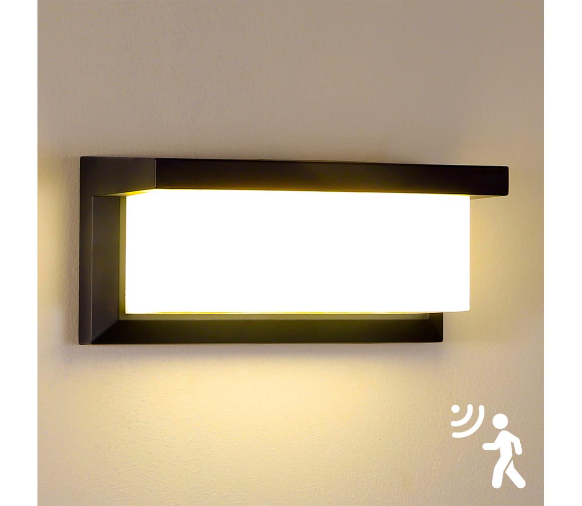 Brilagi-LED Kinkiet zewnętrzny z czujnikiem BRICKY LED/12W/230V čern IP54