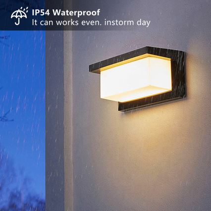 Brilagi - LED Kinkiet zewnętrzny z czujnikiem BRICKY LED/12W/230V czarny IP54