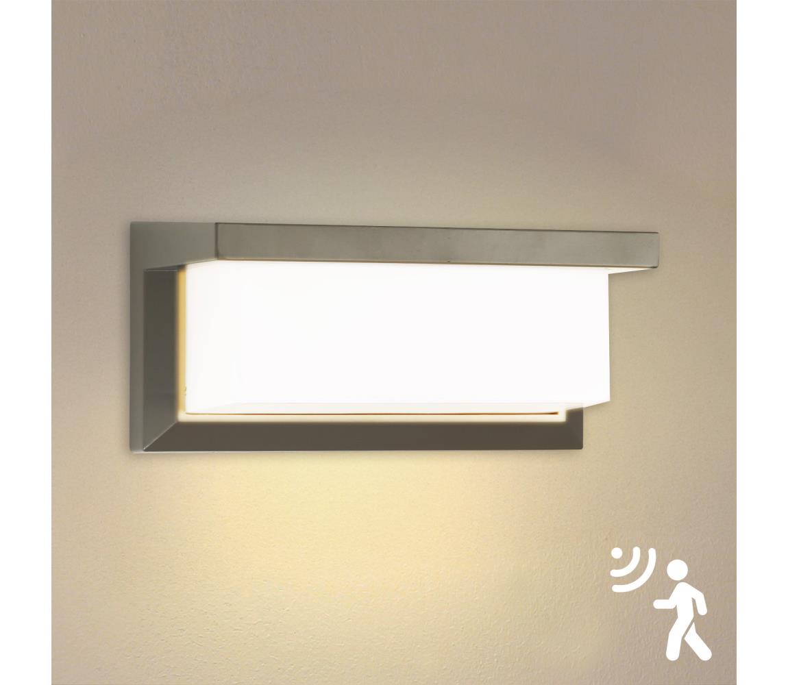 Brilagi-LED Kinkiet zewnętrzny z czujnikiem BRICKY LED/12W/230V szary IP54
