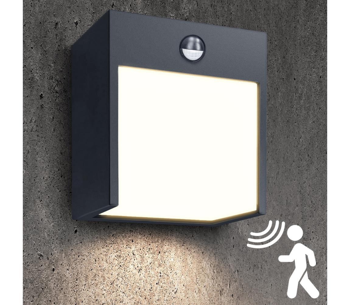 Brilagi-LED Kinkiet zewnętrzny z czujnikiem TERNI LED/12W/230V antracyt IP44