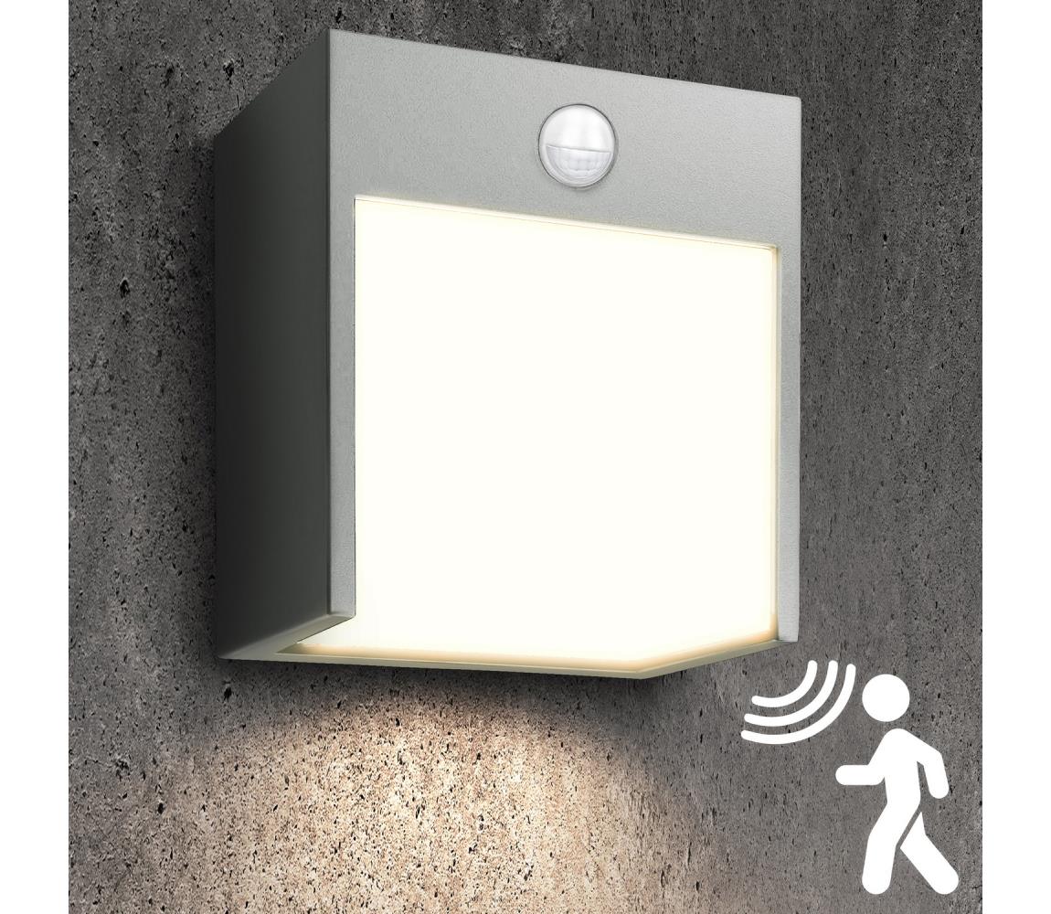 Brilagi -LED Kinkiet zewnętrzny z czujnikiem TERNI LED/12W/230V szary IP44