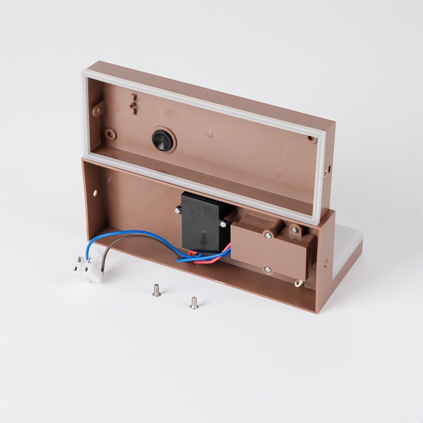 Brilagi - Zewnętrzna oprawa ścienna LED z czujnikiem TESSI LED/10W/230V brązowa IP54