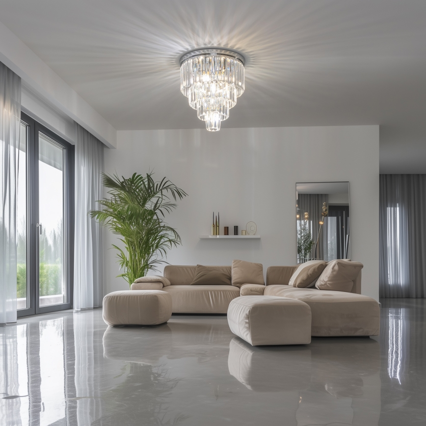 Brilagi - Kryształowy plafon LED MOZART 5xE14/40W/230V śr. 40 cm chrom błyszczący