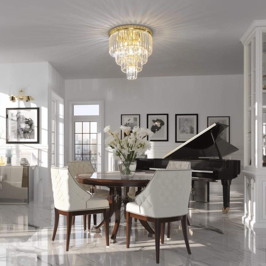 Brilagi - LED kryształowa lampa sufitowa MOZART 5xE14/40W/230V śr. 40 cm złota