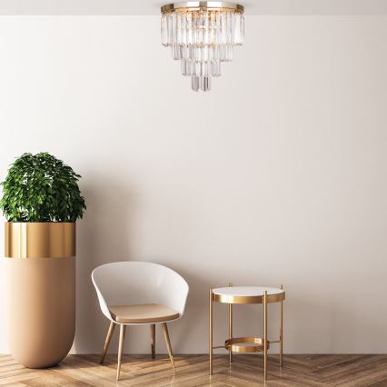 Brilagi - LED kryształowa lampa sufitowa MOZART 5xE14/40W/230V śr. 40 cm złota