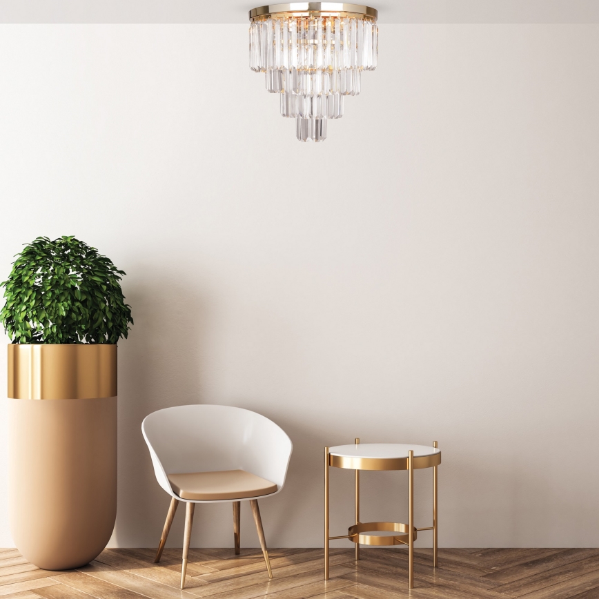 Brilagi - LED kryształowa lampa sufitowa MOZART 5xE14/40W/230V śr. 40 cm złota