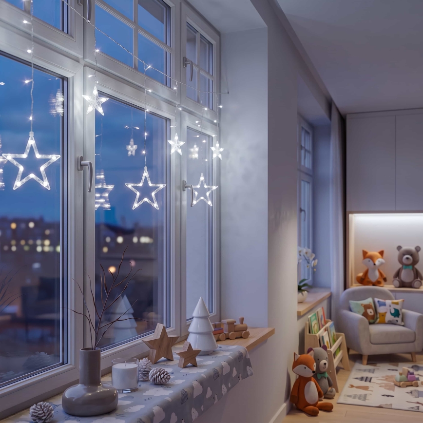 BRILAGI - LED Kurtyna bożonarodzeniowa 77xLED/3xAA/USB 1,8m chłodna biel