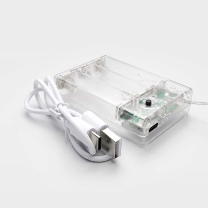 BRILAGI - LED Kurtyna bożonarodzeniowa 77xLED/3xAA/USB 1,8m chłodna biel