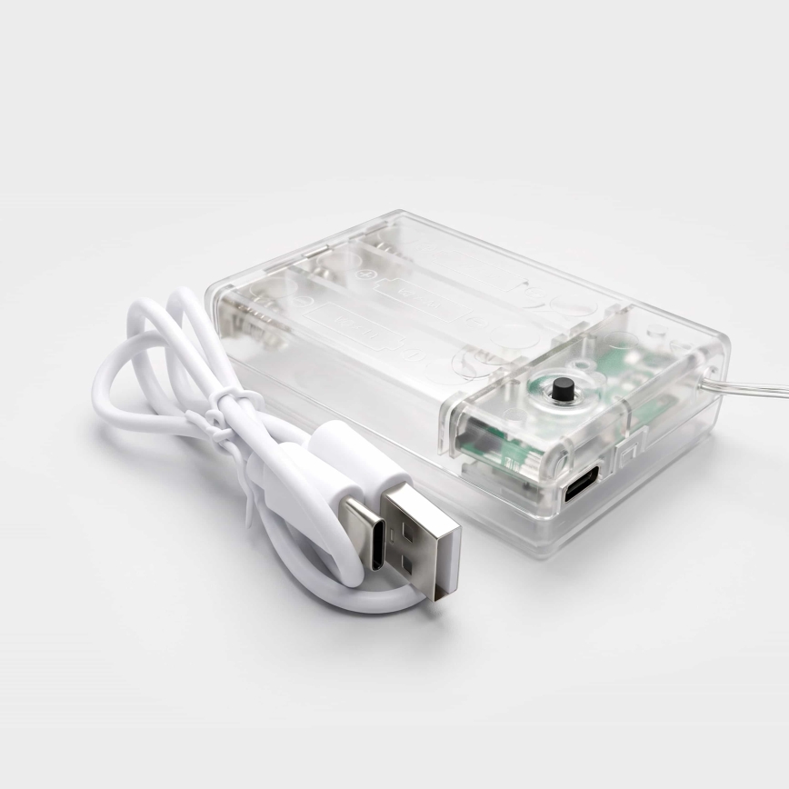BRILAGI - LED Kurtyna bożonarodzeniowa 77xLED/3xAA/USB 1,8m chłodna biel