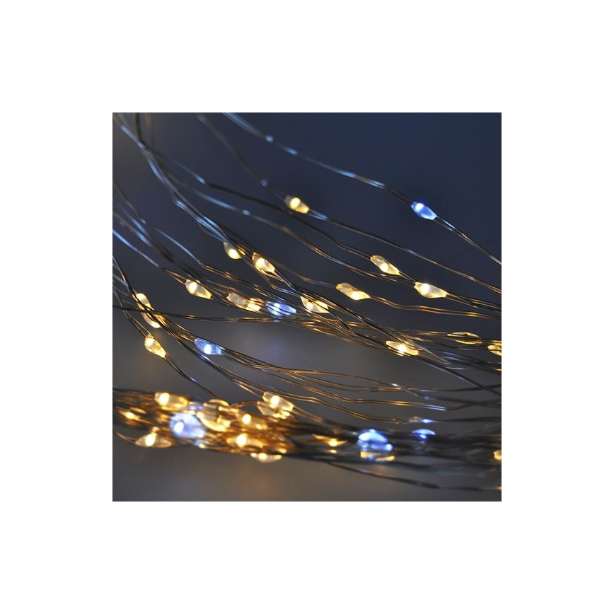 Brilagi - LED kurtyna świąteczna 300xLED/8 funkcji/3xAA/USB 1,2m ciepła biel