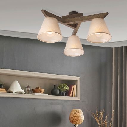 Brilagi - LED Plafon ANTHONY 3xE14/40W/230V dąb orzech/ beżowy