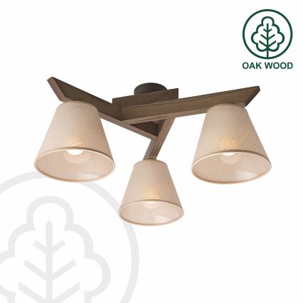Brilagi - LED Plafon ANTHONY 3xE14/40W/230V dąb orzech/ beżowy