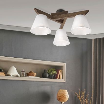 Brilagi - LED Plafon ANTHONY 3xE14/40W/230V dąb orzech/biały