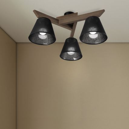 Brilagi - LED Plafon ANTHONY 3xE14/40W/230V dąb orzech/czarny