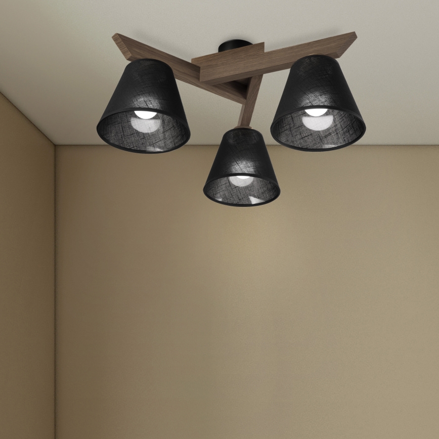 Brilagi - LED Plafon ANTHONY 3xE14/40W/230V dąb orzech/czarny