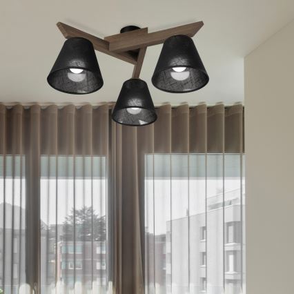 Brilagi - LED Plafon ANTHONY 3xE14/40W/230V dąb orzech/czarny