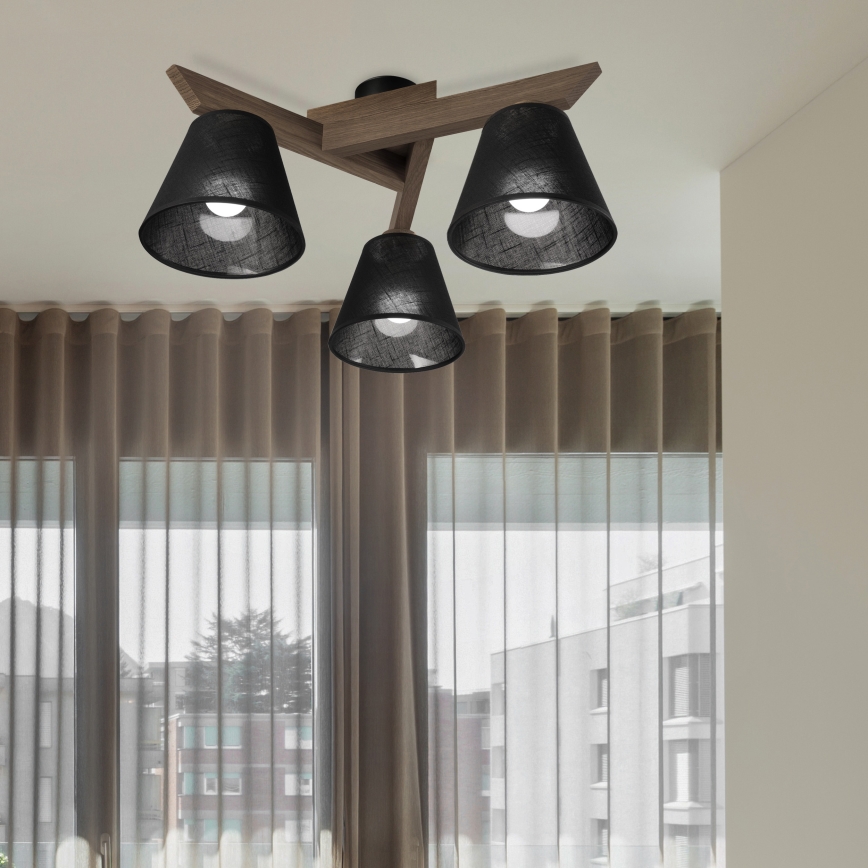 Brilagi - LED Plafon ANTHONY 3xE14/40W/230V dąb orzech/czarny