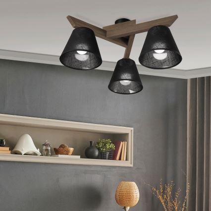 Brilagi - LED Plafon ANTHONY 3xE14/40W/230V dąb orzech/czarny