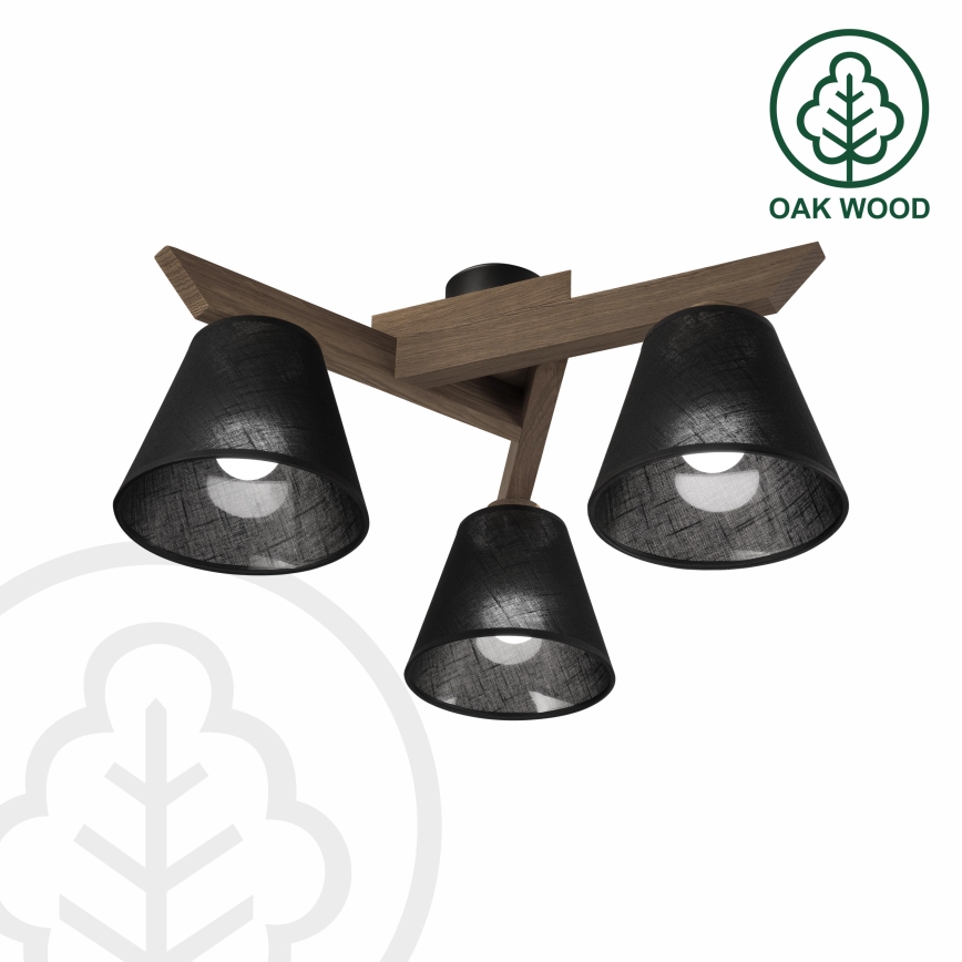 Brilagi - LED Plafon ANTHONY 3xE14/40W/230V dąb orzech/czarny