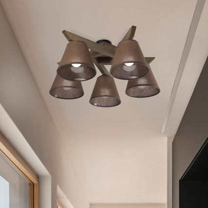 Brilagi - LED Plafon ANTHONY 5xE14/40W/230V dąb orzech/ciemny brąz