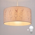 Brilagi - LED Lampa dziecięca wisząca na przewodzie BOBO 1xE27/10W/230V Ø 35 cm biała/króliczki