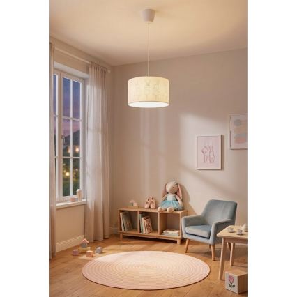 Brilagi - LED Lampa dziecięca wisząca na przewodzie BOBO 1xE27/10W/230V Ø 35 cm biała/króliczki