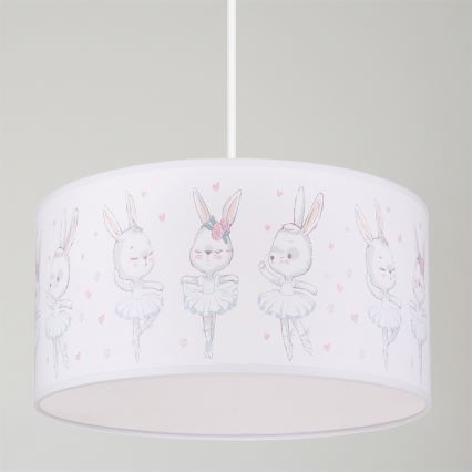 Brilagi - LED Lampa dziecięca wisząca na przewodzie BOBO 1xE27/10W/230V Ø 35 cm biała/króliczki