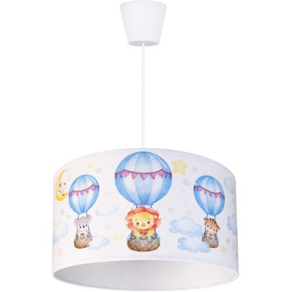 Brilagi - LED lampa dziecięca wisząca na przewodzie BOBO 1xE27/60W/230V śr. 35 cm biała/zwierzątka