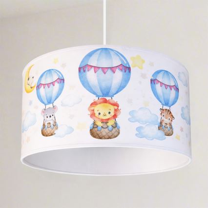 Brilagi - LED lampa dziecięca wisząca na przewodzie BOBO 1xE27/60W/230V śr. 35 cm biała/zwierzątka