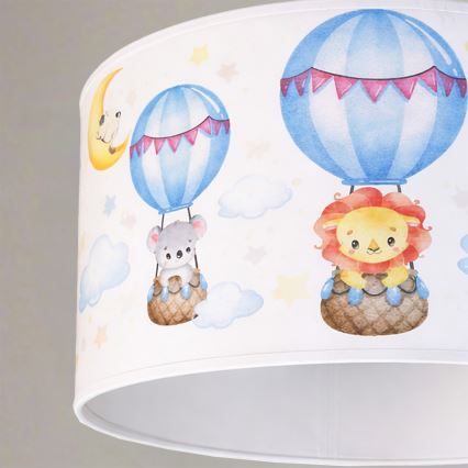 Brilagi - LED lampa dziecięca wisząca na przewodzie BOBO 1xE27/60W/230V śr. 35 cm biała/zwierzątka
