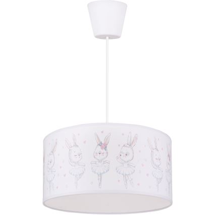 Brilagi - LED Lampa dziecięca wisząca na przewodzie BOBO 1xE27/60W/230V Ø 35 cm biała/króliczki