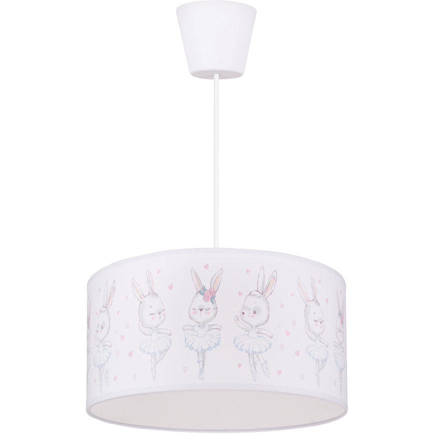 Brilagi - LED Lampa dziecięca wisząca na przewodzie BOBO 1xE27/60W/230V Ø 35 cm biała/króliczki